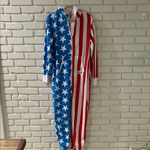 Tipsy Elves American Flag SOnesie - Red, White and Blue